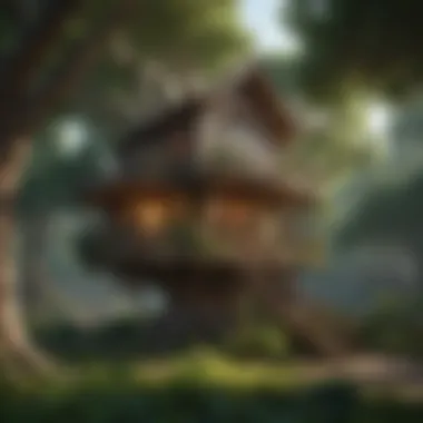 Enchanted Treehouse Haven Whimsical Treehouse Nestled Amongst Foliage
