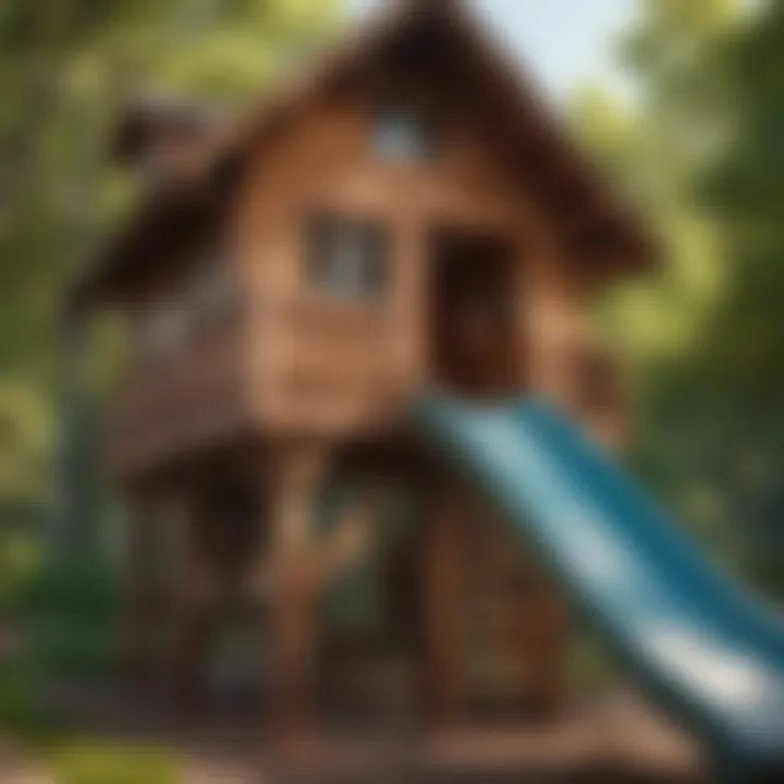 Cedar Playhouse With Slide - Gateway to Adventure