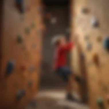 Child Engaging on Climbing Wall Inside Playhouse