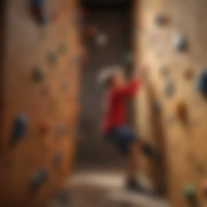 Child Engaging on Climbing Wall Inside Playhouse