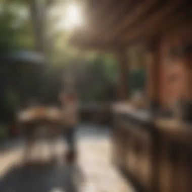 Child engaging in outdoor kitchen play