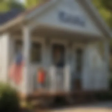 Child interacting with the educational features of the Cape Cottage Playhouse Flag