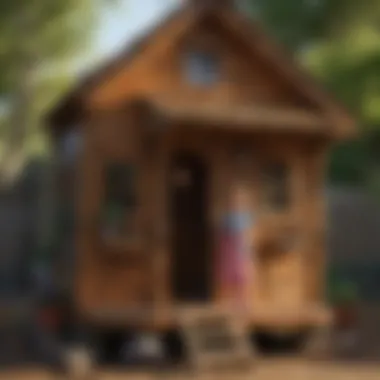 Child playing creatively in a Wooden Playhouse Set