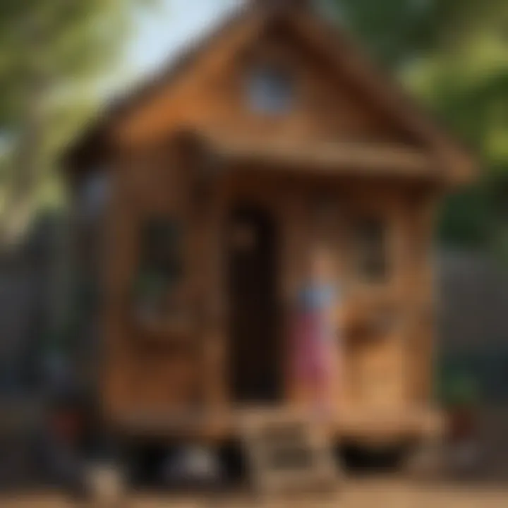 Child playing creatively in a Wooden Playhouse Set