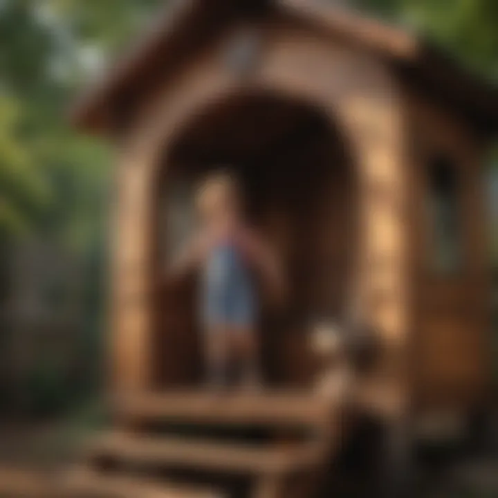 Child Playing in Elevated Playhouse