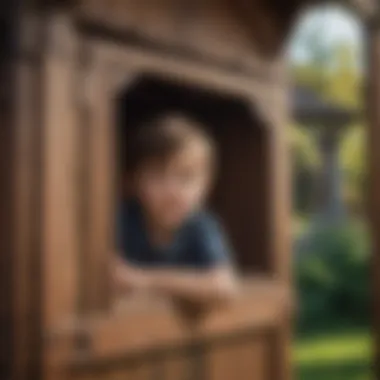 Child Playing Inside Playhouse Kit