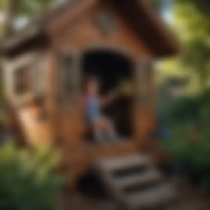 Child playing in the Little Tykes Garden Playhouse