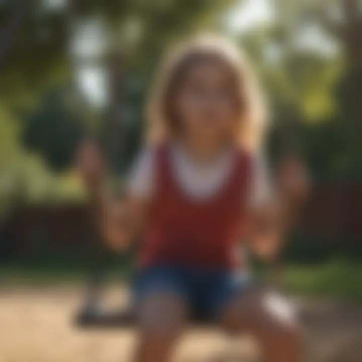 Child on Swingset Enjoying Solitude