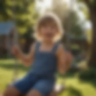 Child on Swingset Playing with Joy