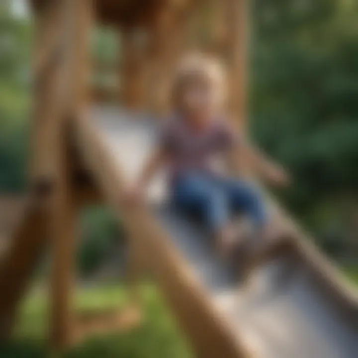 Children engaging in physical activity on a dynamic outdoor playset with slide