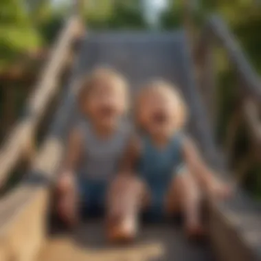 Children laughing joyfully on the 10ft slide