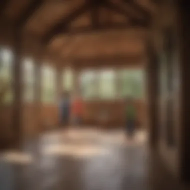 Children playing inside a completed clubhouse built from a kit