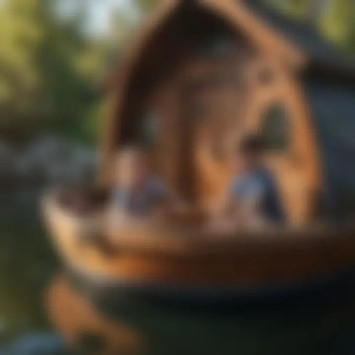 Children Playing in Boat Playhouse