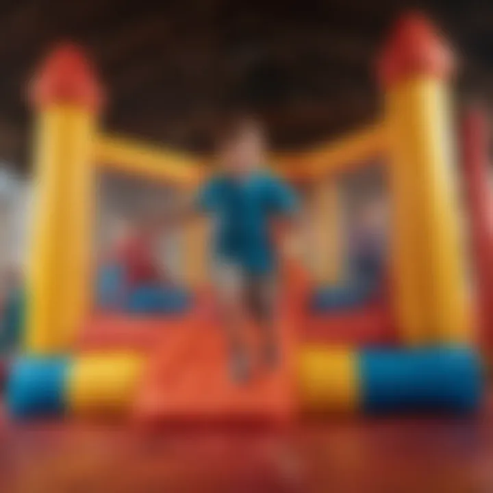 Children joyfully playing inside a colorful bounce playhouse