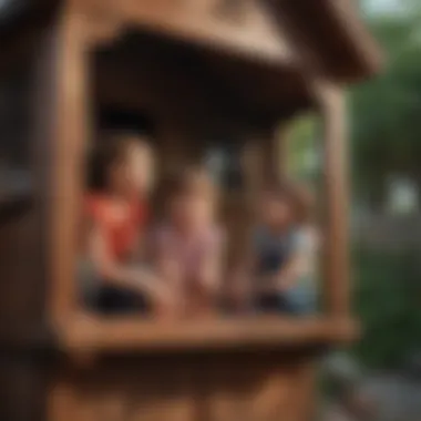 Children Playing in Playhouse