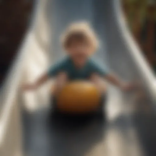 Children sliding down the thrilling 10ft slide