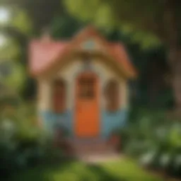 Colorful Little Tikes Playhouse in a Lush Garden Setting