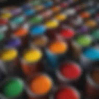 Vibrant Paint Selection Colorful paint cans for playhouse customization