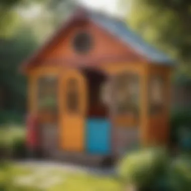 Vibrant Open-Air Play Haven Colorful Plastic Playhouse with Open Design for Active Play