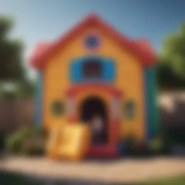 Vibrant Imaginative Play Setting Colorful inflatable Little Tikes playhouse for imaginative play