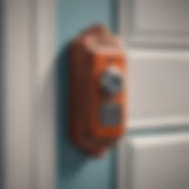 Colorful toy doorbell with whimsical details