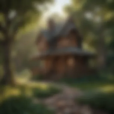 Enchanting Playhouse in Natural Surroundings Custom Wooden Playhouse Nestled Amongst Nature