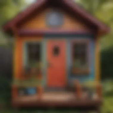 Colorful Creativity: Personalized Touches on a Pre-Loved Playhouse DIY customization of a used wooden playhouse with vibrant colors