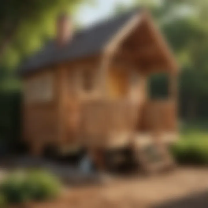 Close-up of the durable construction of the Little Tikes Log Cabin Playhouse