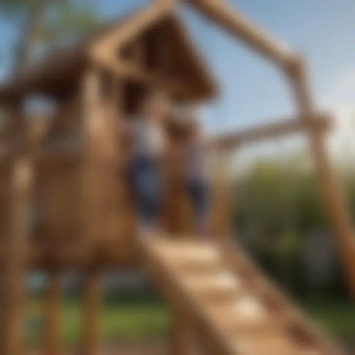 Close-up of the durable and weather-resistant material of the play structure