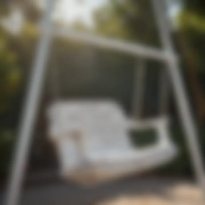 Close-Up of Durable White Swing Frame