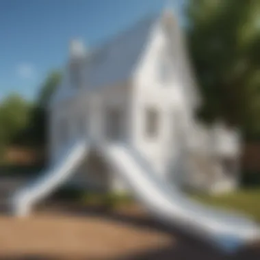Educational White Playhouse Features Educational Elements in White Playhouse with Slide
