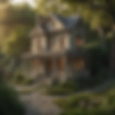 Enchanting Outdoor Dollhouse in Natural Setting Elegant Outdoor Dollhouse surrounded by nature