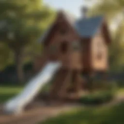 Elegant Outdoor Playhouse with Slide