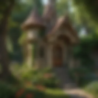 Enchanted Castle Playhouse in Lush Garden Enchanted Castle Playhouse in Lush Garden