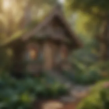 Enchanted Wood Playhouse in Lush Garden Setting Enchanted Wood Playhouse in Lush Garden Setting