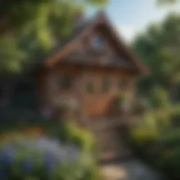 Enchanted Wooden Playhouse in a Lush Garden
