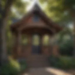 Enchanting outdoor playhouse with doorbell