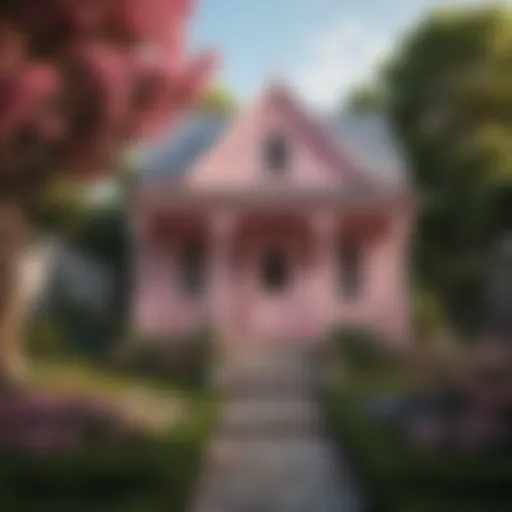 Enchanting Pink Cape Cottage Playhouse Exterior