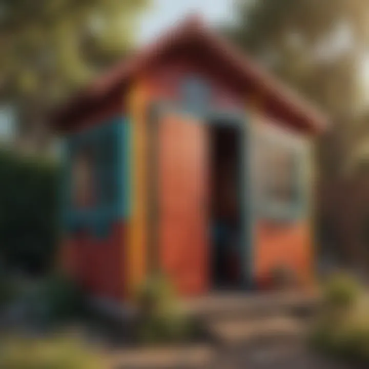 Colorful outdoor playhouse made from recycled materials