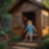 Children Engaging in Imaginative Play in Outdoor Playhouse