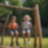 Children enjoying social interaction on swing set