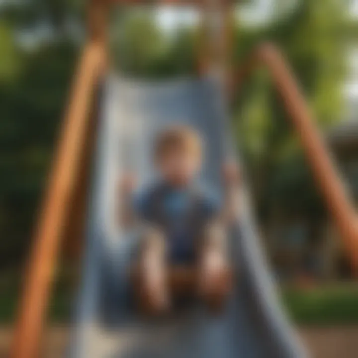 Young ones experiencing thrill and adventure on the slide