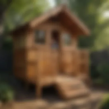 Promoting Active Outdoor Play Wooden playhouse as a space for physical activity and fun