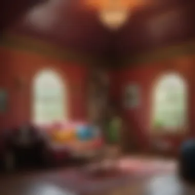 Colorful indoor playhouse with cozy reading nook