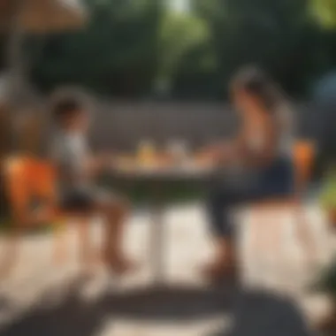 Enhancing Parent-Child Bonding with Outdoor Furniture Parent and child bonding over outdoor playset