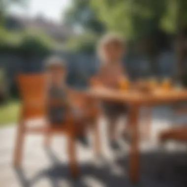 Promoting Physical Activity Through Outdoor Play Child enjoying physical activity with outdoor furniture