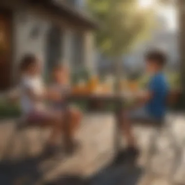 Children's outdoor furniture enhancing social interaction