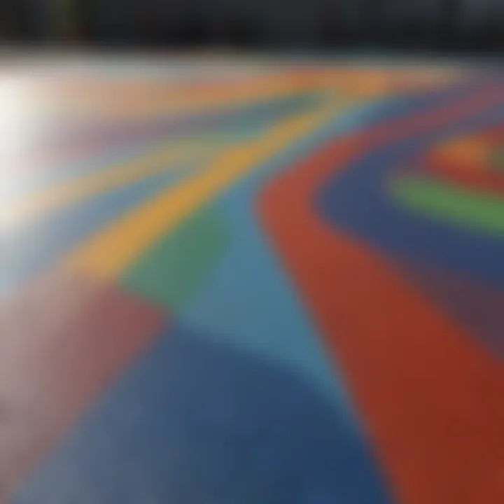 Colorful rubber flooring for outdoor play area