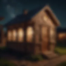 Cardboard playhouse under starry sky