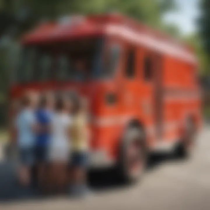 Kids engaging in creative activities in a fire truck playhouse